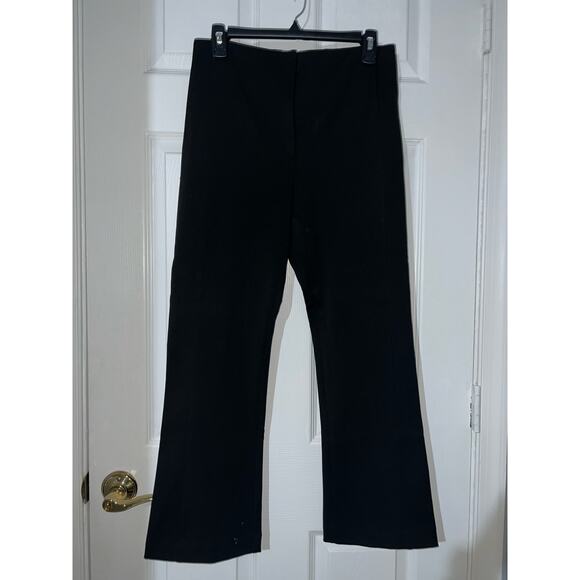 Ann Taylor Womens Dress Pants Size 8P Petite Black Wide Leg Mid Rise Trousers - Picture 2 of 7